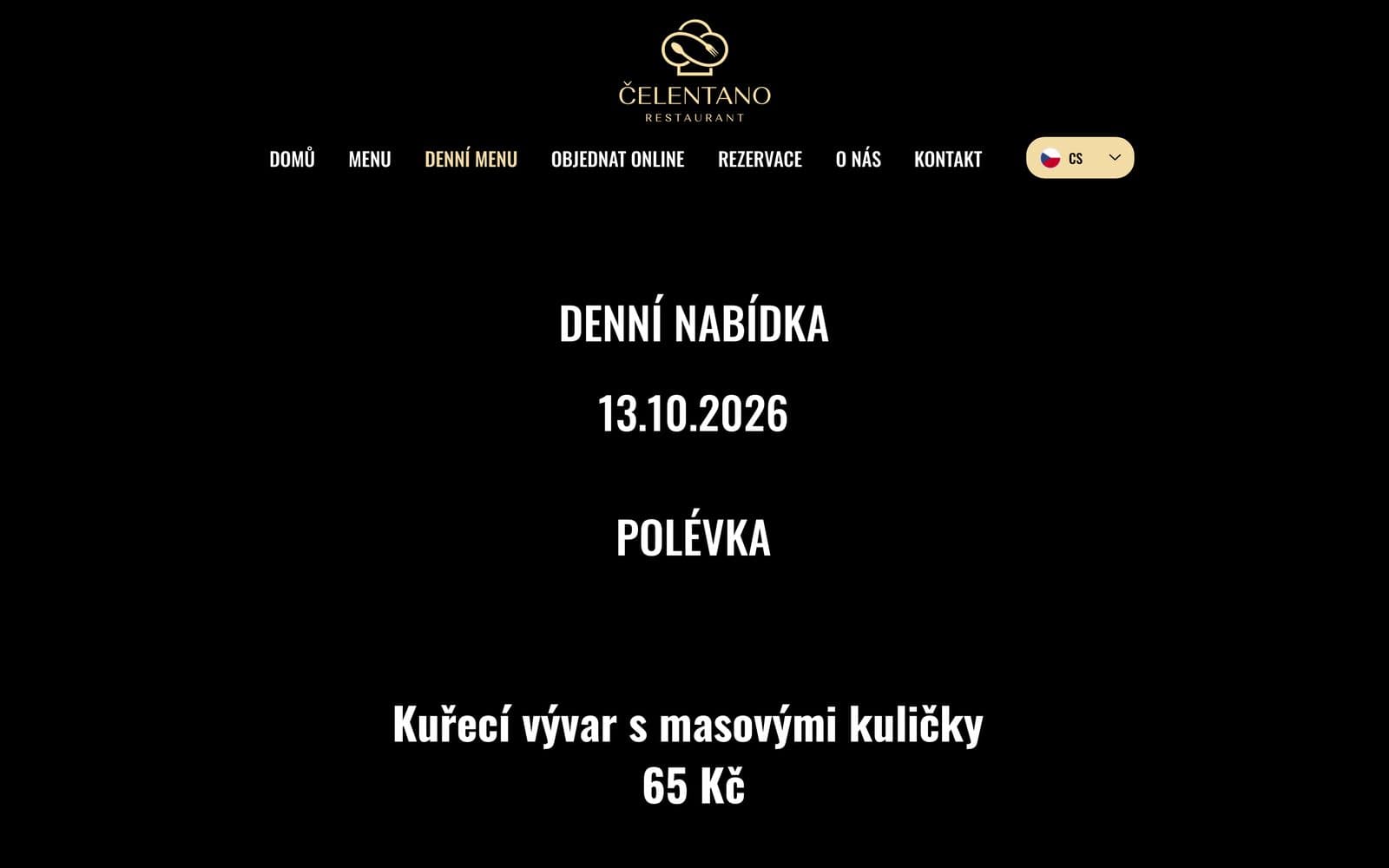 Stránka Denní nabídka na webu Čelentano v Safari a editor denní nabídky na iPhonu