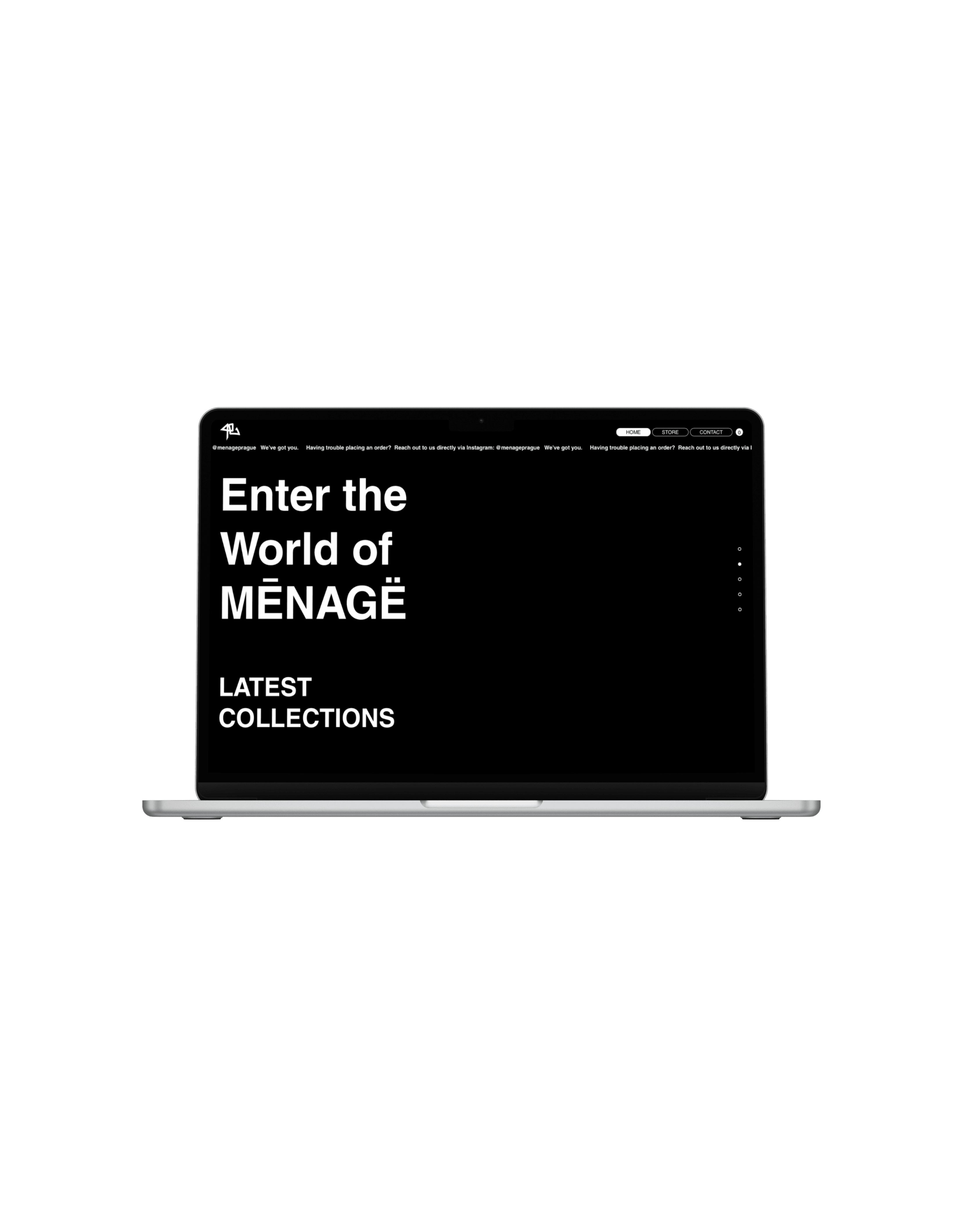 Webové stránky MĒNAGË - realizace