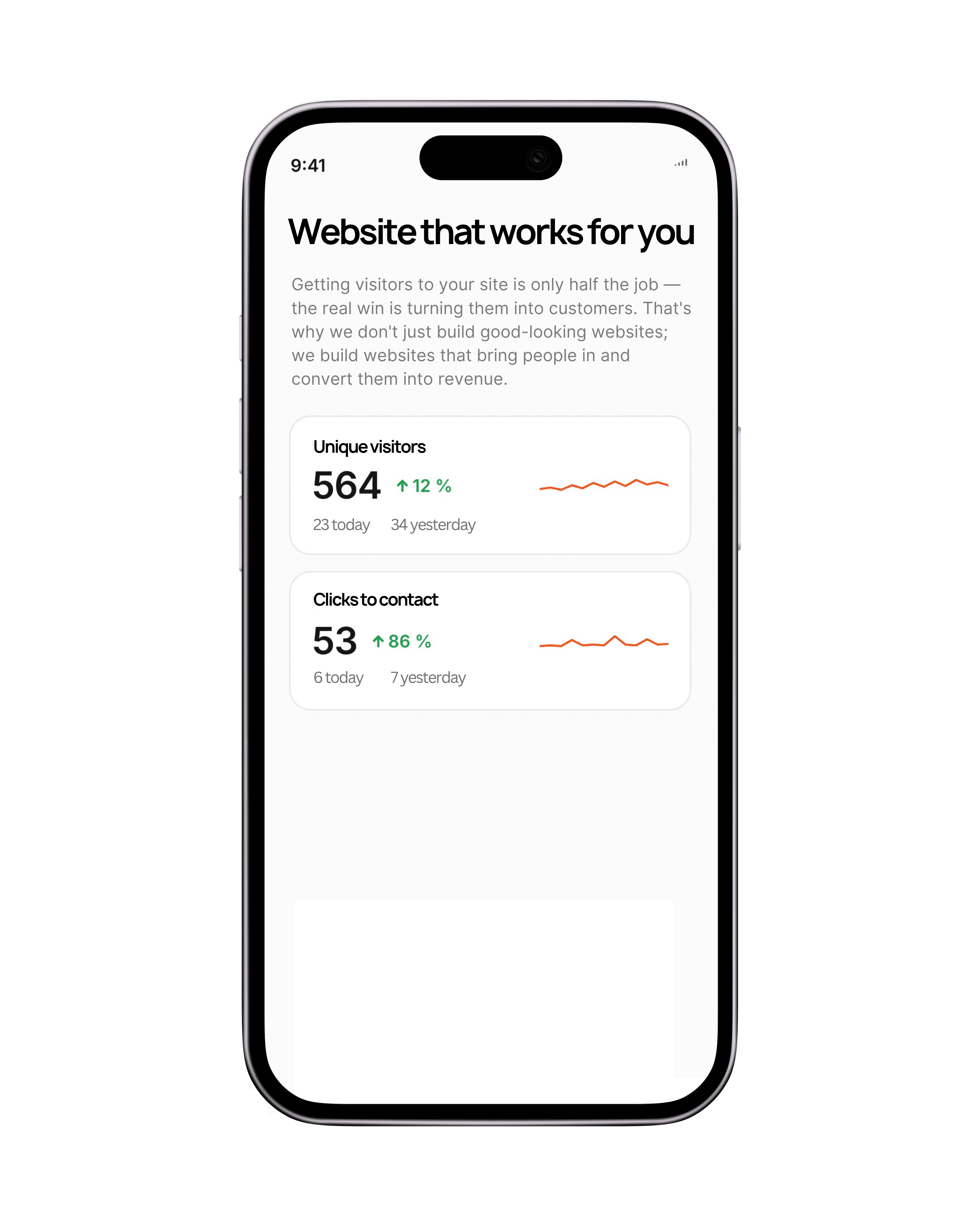 A phone showing a website